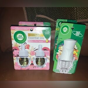 4~AirWick Plug-in & Scented Oil Refill Vanilla and Pink Papaya Air Freshener New